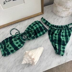 Skatie green black tie dye Jean top Bobbi bottoms